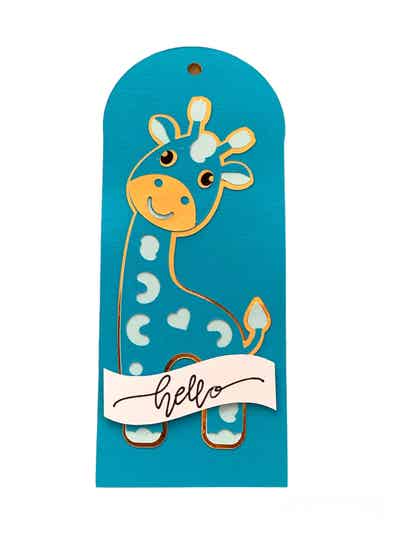 Kaartje "Hello" Blauw