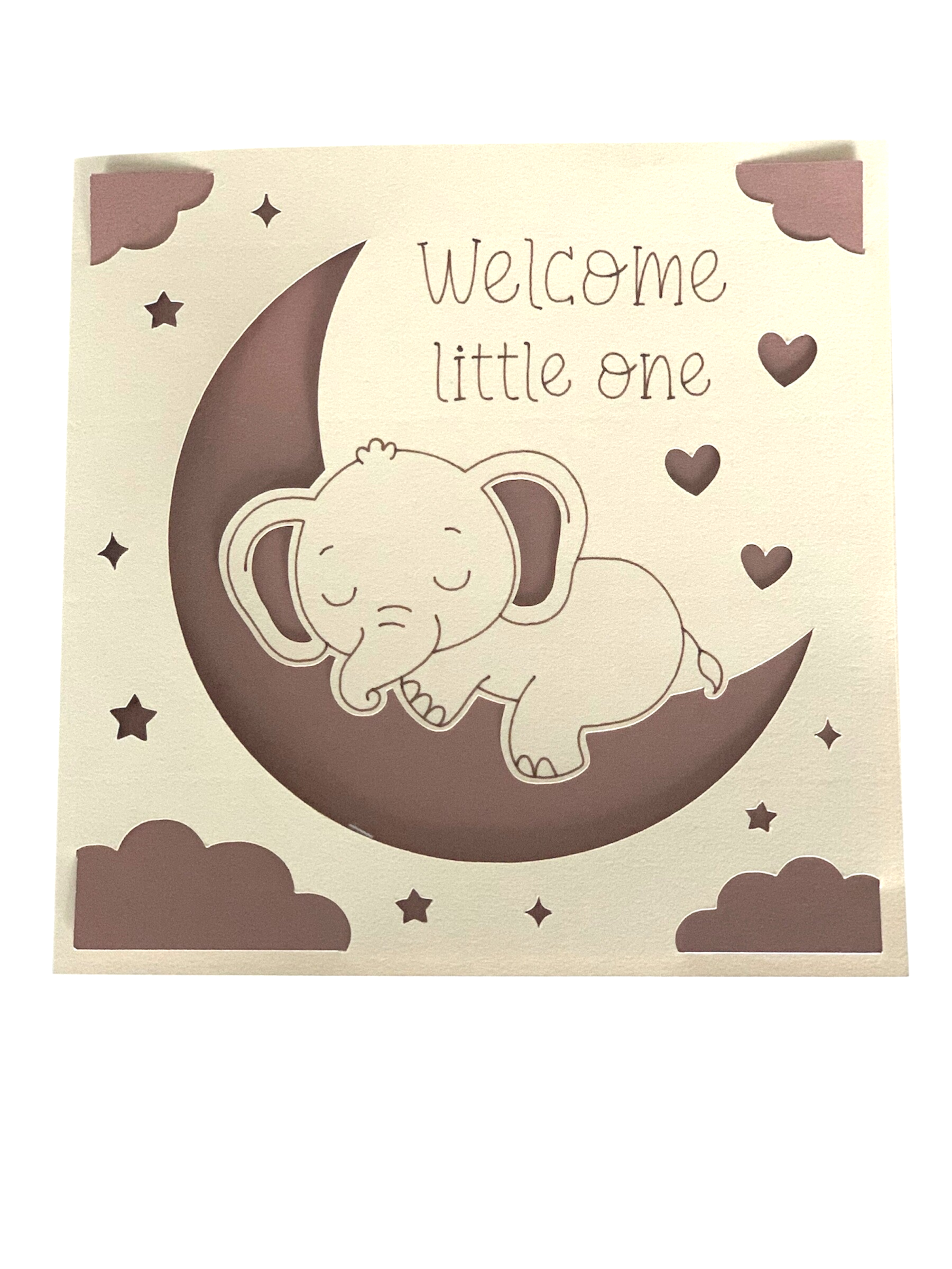 Kaartje "Welcome litlle one "brown"
