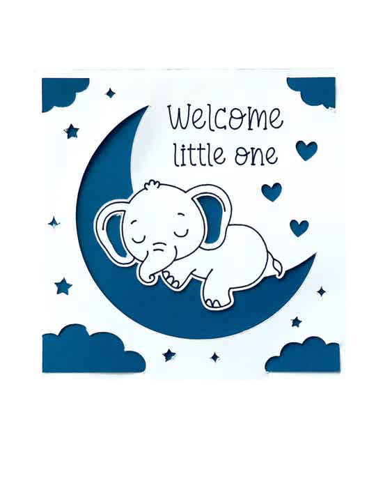 Kaart: welcome litlle one "blue"