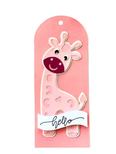 Kaartje "Hello" Roze