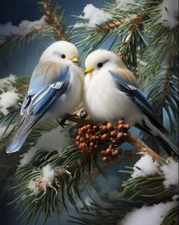 Diamond painting - Diamond Painting Volwassenen - vogels in natuur - 30 x 40 - Diamond pakket