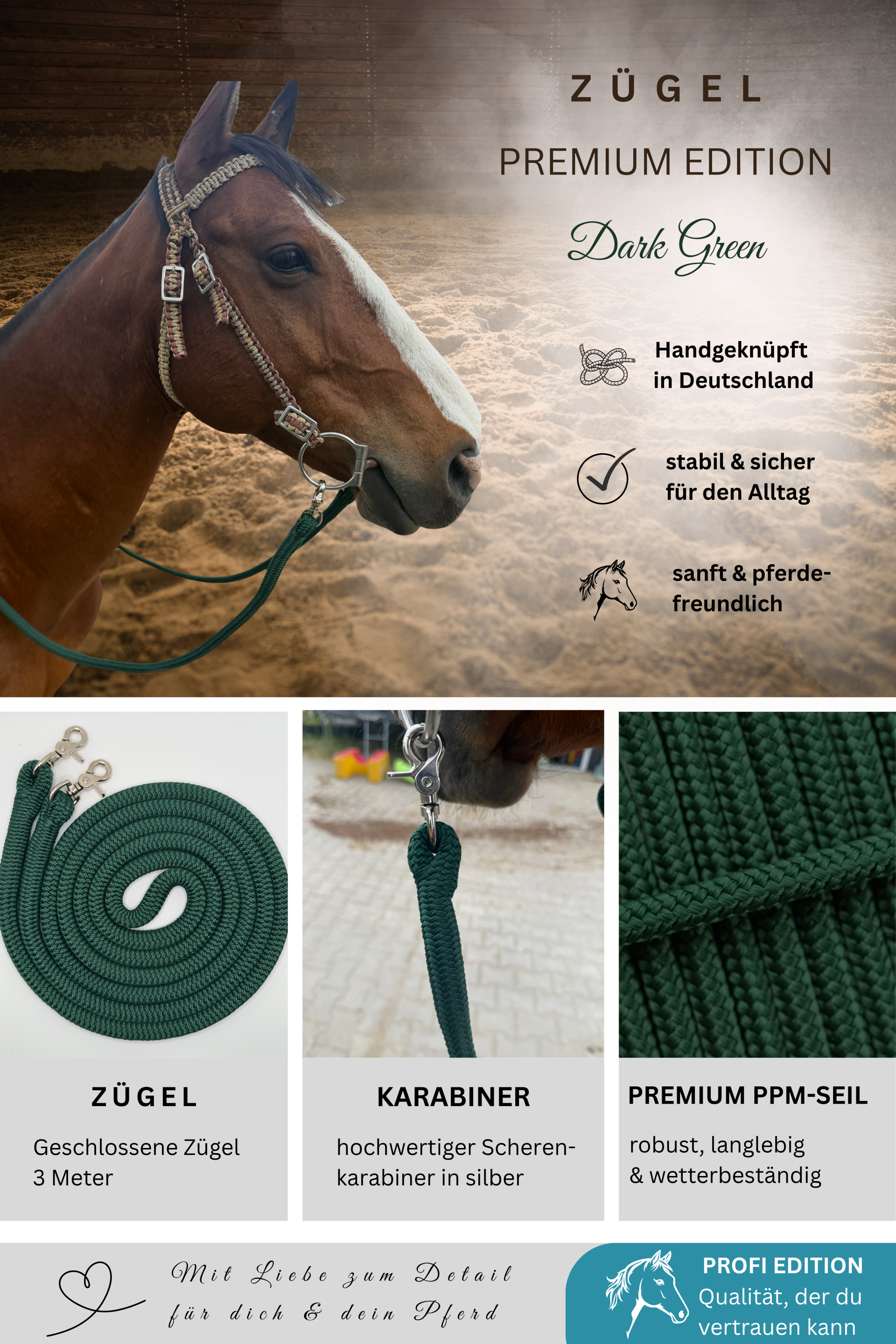 Geschlossene Zügel - Farbe: Dark Green