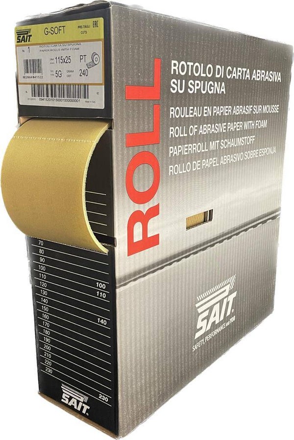 CARTA ABRASIVA CON SUPPORTO SPUGNOSO