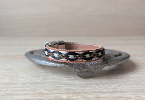 Bracelet Cuir et Crins "Vague"
