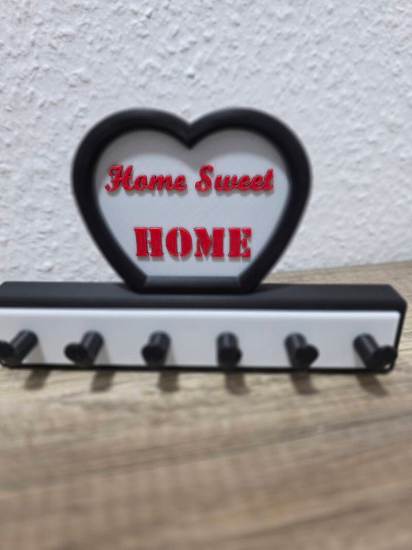 3D Schlüsselhalter „Home Sweet Home“ – personalisierbar – 200 x 125 mm