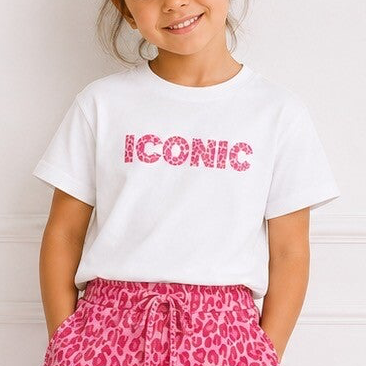 T-shirt ICONIC Léopard rose