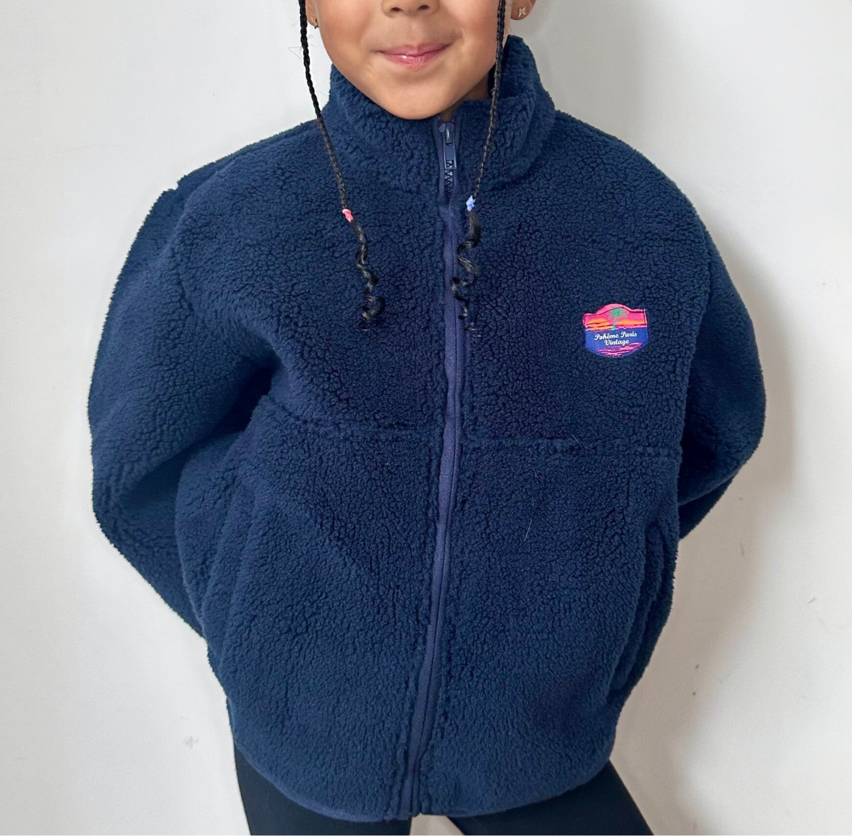 Polaire bleu marine avec ou sans capuche