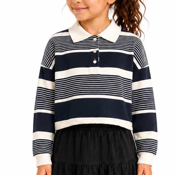 Polo rayé noir