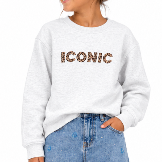 Sweat ICONIC léopard gris