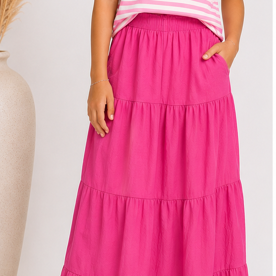 Jupe longue fuchsia