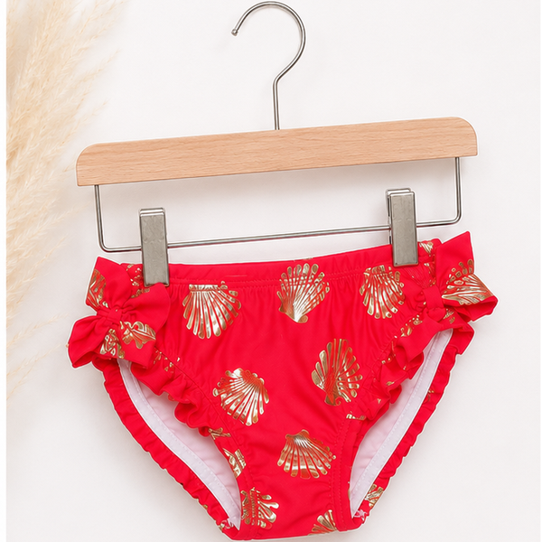 Slip de bain Coquillage rouge