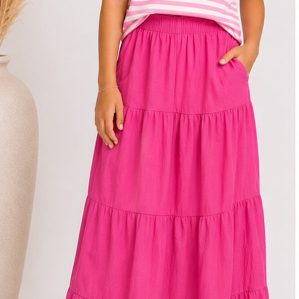 Jupe longue fuchsia