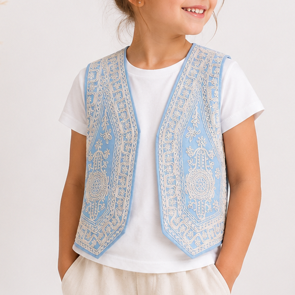 Gilet sans manche broderie