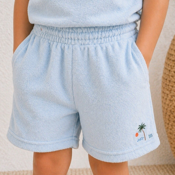Short éponge bleu