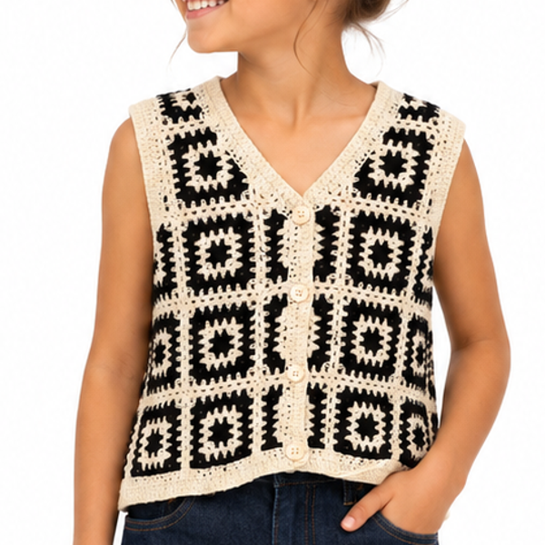Gilet crochet noir
