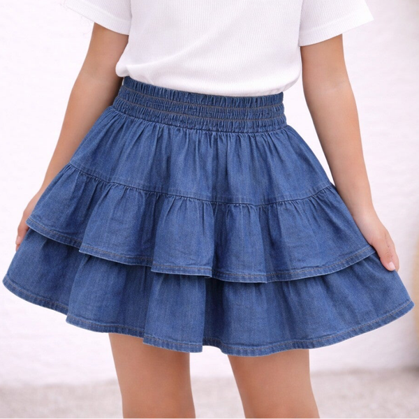Jupe courte effet jeans foncé