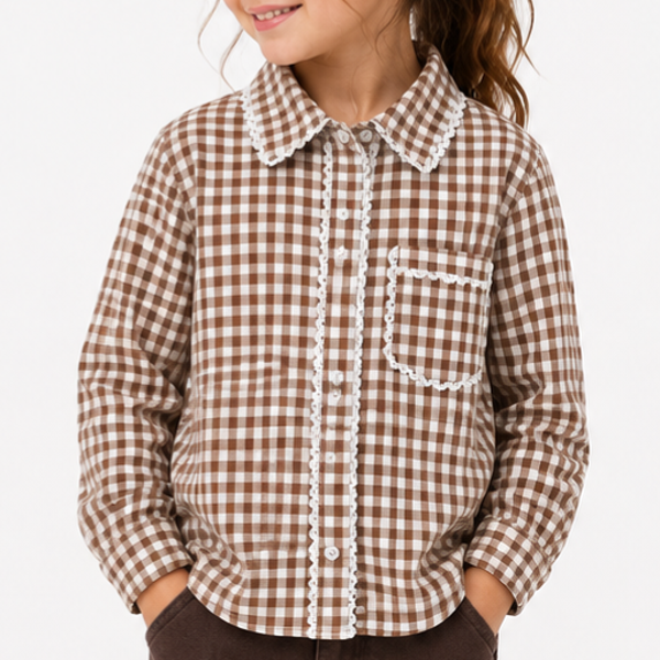 Chemise vichy marron