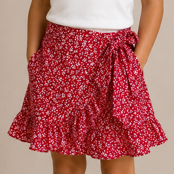 Jupe flower rouge