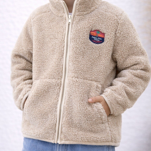 Polaire à capuche beige