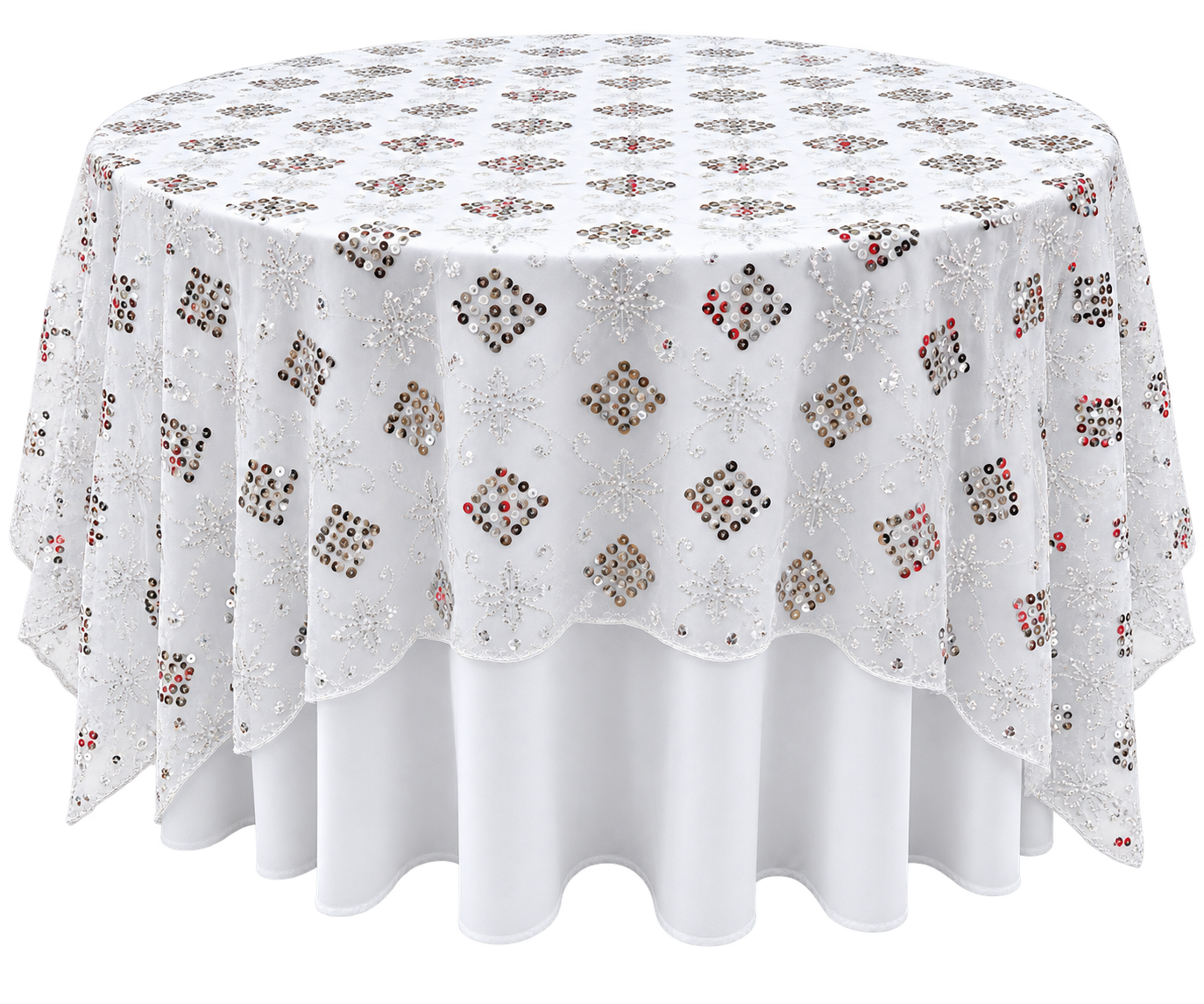 White & Silver Lace Overlays