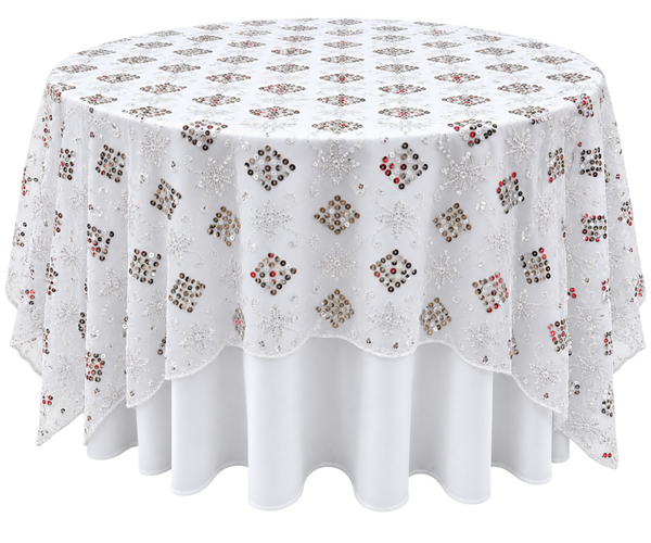 White & Silver Lace Overlays