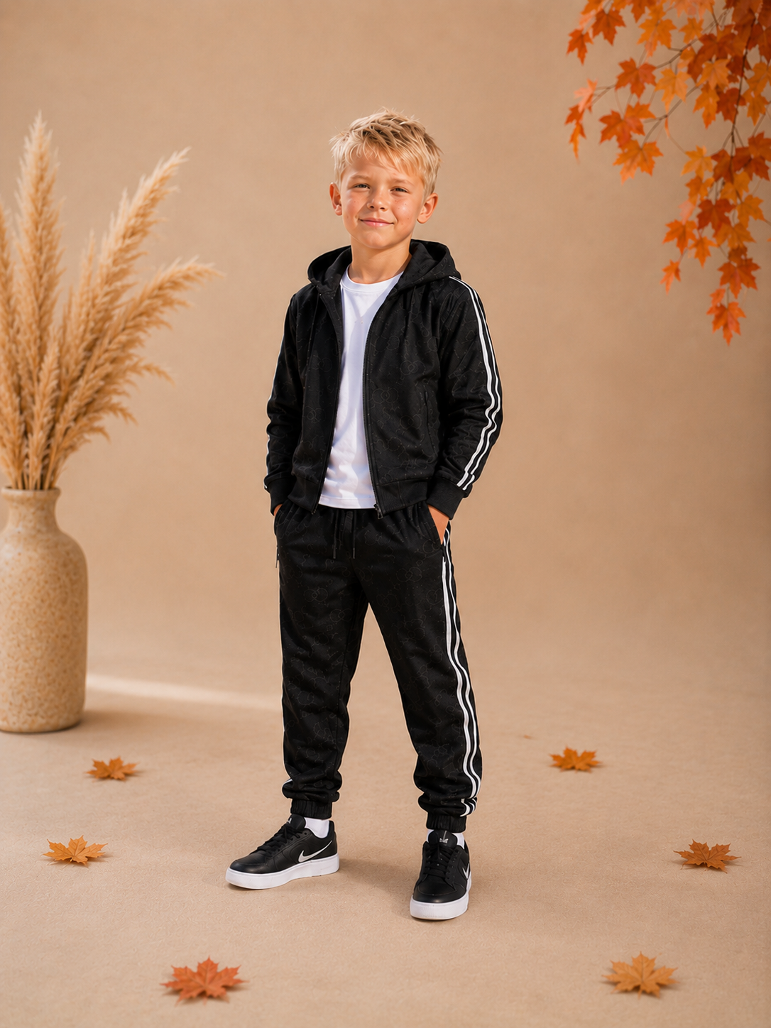 Zwart Kinder Trainingspak – Sportief, Comfortabel & Trendy