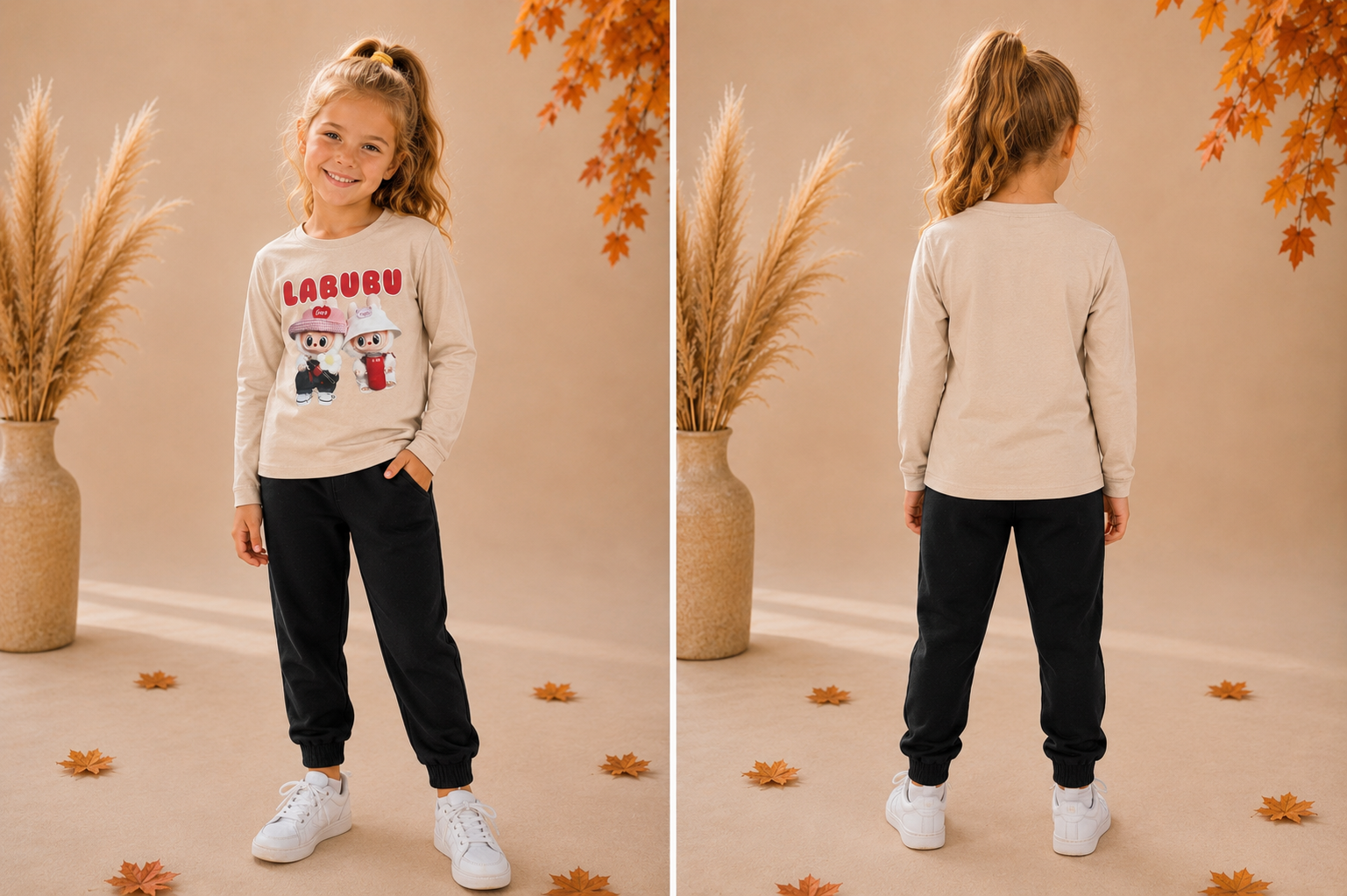 Beige Labubu longsleeve