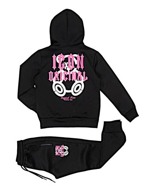 ICON Original Zwart Trainingspak Kids – Hoodie & Joggingbroek – Streetwear Jongens