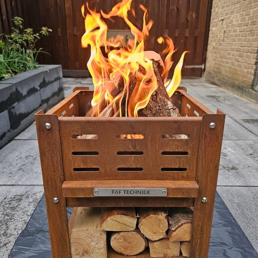 FAF Slim Cortentaal BBQ & Vuurkorf met 40x40cm RVS Grillrooster
