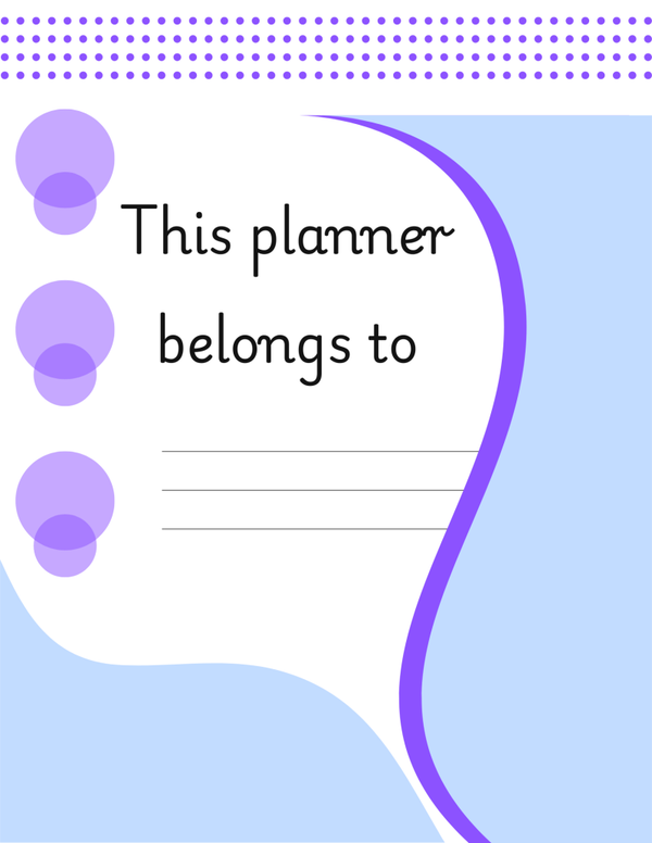 printable kids planner, educational planner UK, instant download, learning printable school planner, digital planner for children