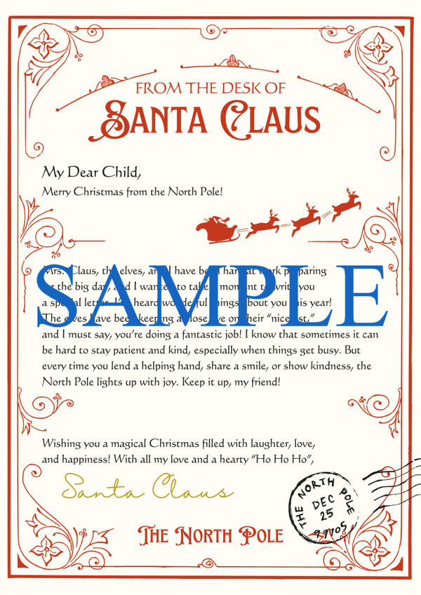 Santa's Christmas Letter & Certificate, Santa's nice list, Christmas Time,