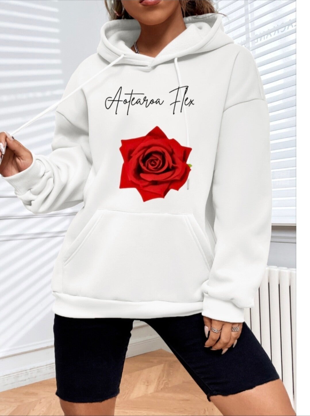 White Polyester hoodie