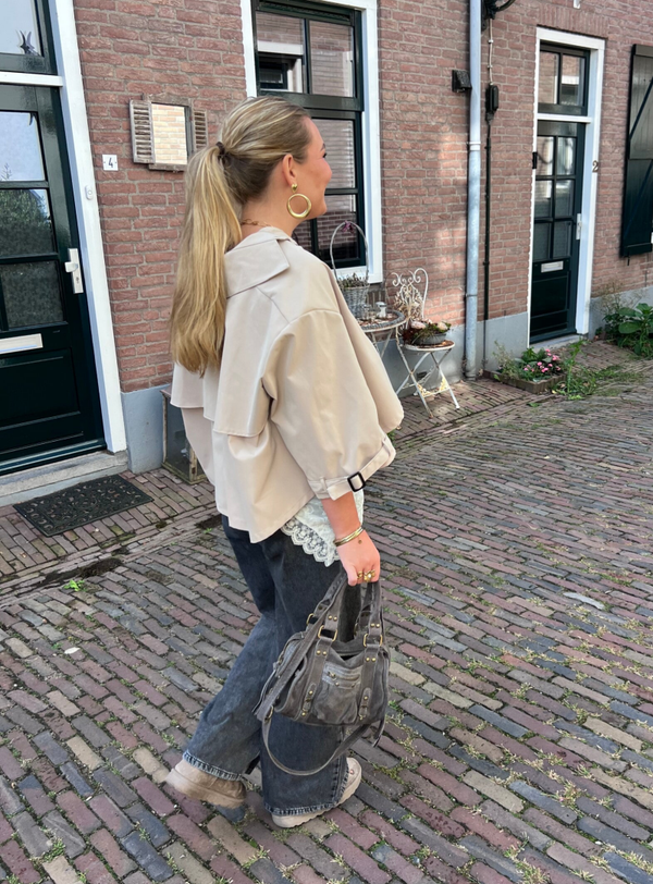 Ayla cropped trenchcoat - beige