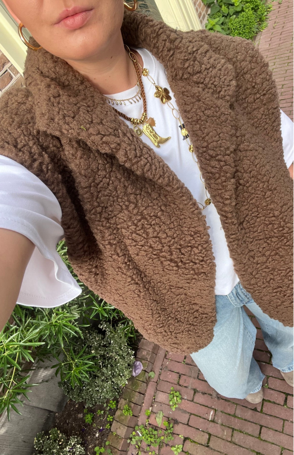 Lovi teddy gilet - bruin