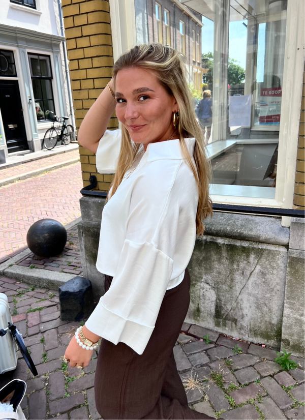 Soleil Satin top - wit