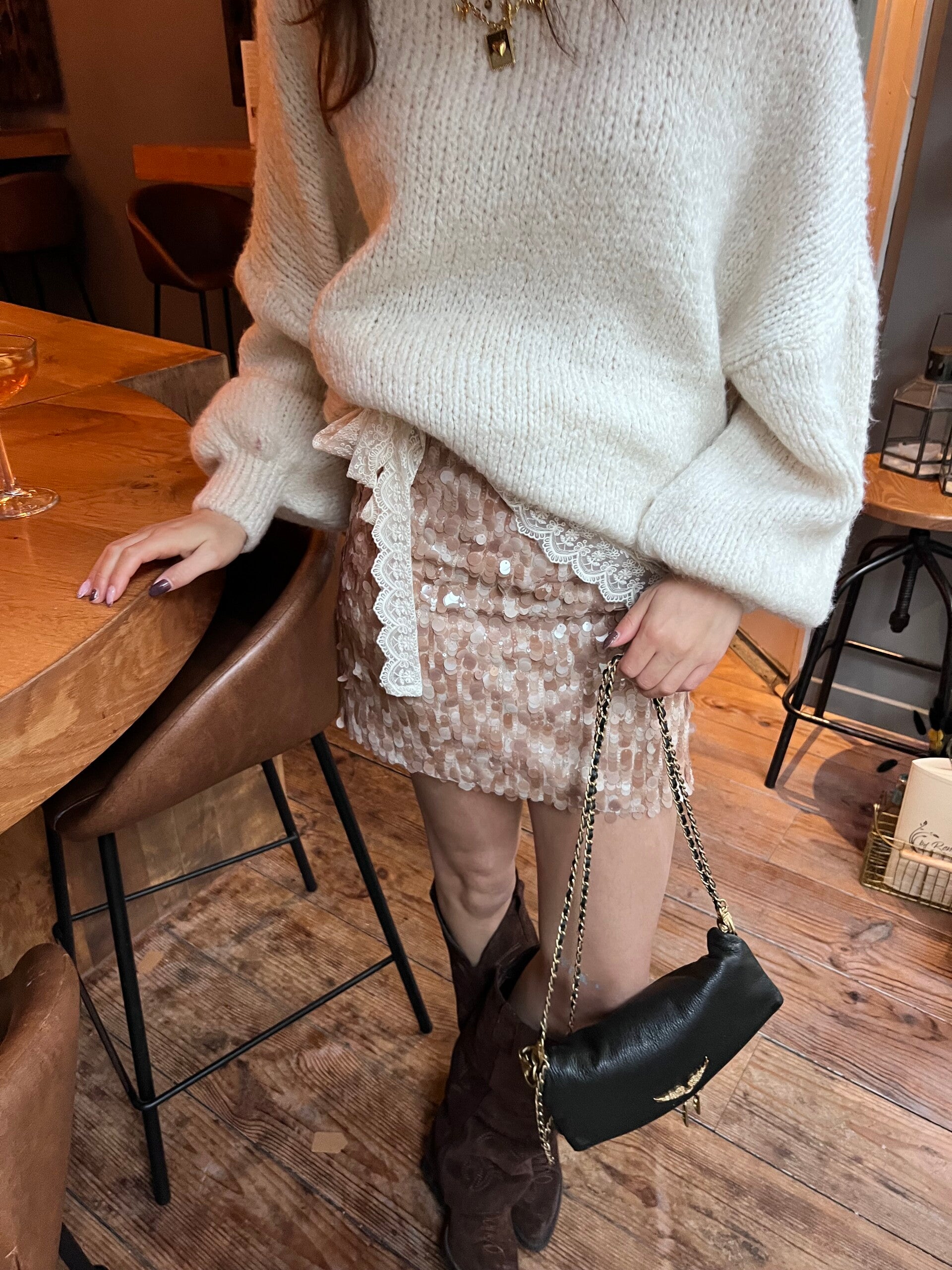 Mave sequin rokje - beige