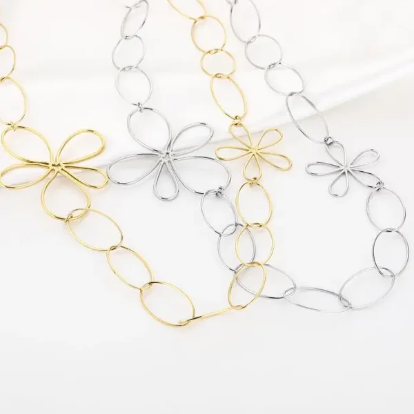 Statement flowers lange ketting