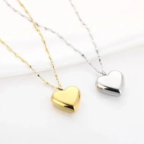 Chunky heart lange ketting