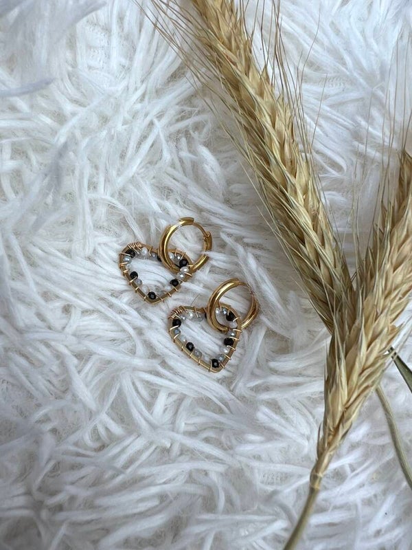 Little heart beads oorbellen