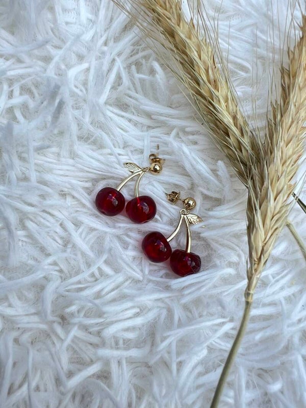 Big cherry oorbellen