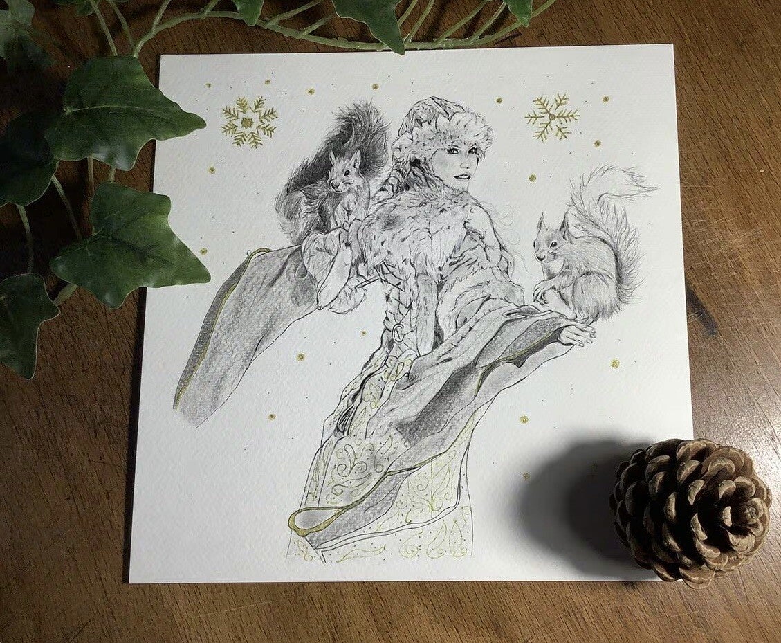 Illustration originale * elle en hiver