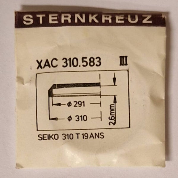 Steel Glass 310T19ANS,  310T19,  Sternkreuz XAC 310.583, for Seiko 4520-8020, Seiko 7005-8050, Seiko 7005-8052, Seiko 7029-8090,