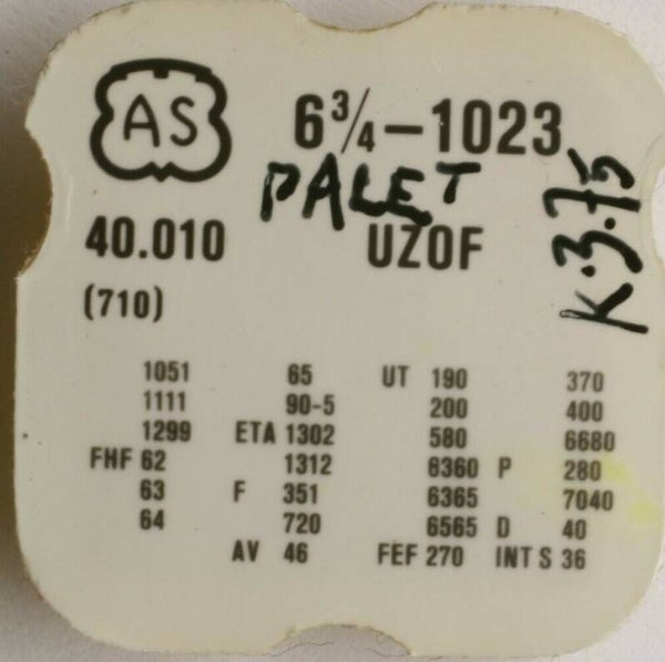 710 Pallet fork for: AS 1023, AS 1051, FHF 36, FHF 62, FHF 63, FHF 64, FHF 65, FHF 90-5, FHF 120, FHF 155, FHF 905, FHF 908, ETA 1302, ETA 1312, Felsa 351, Felsa 720, AV 46, UT 190, UT 6360, UT 6365, UT 6565, FEF 270, FEF370, FEF 400, FEF 6680, P 280, P 7