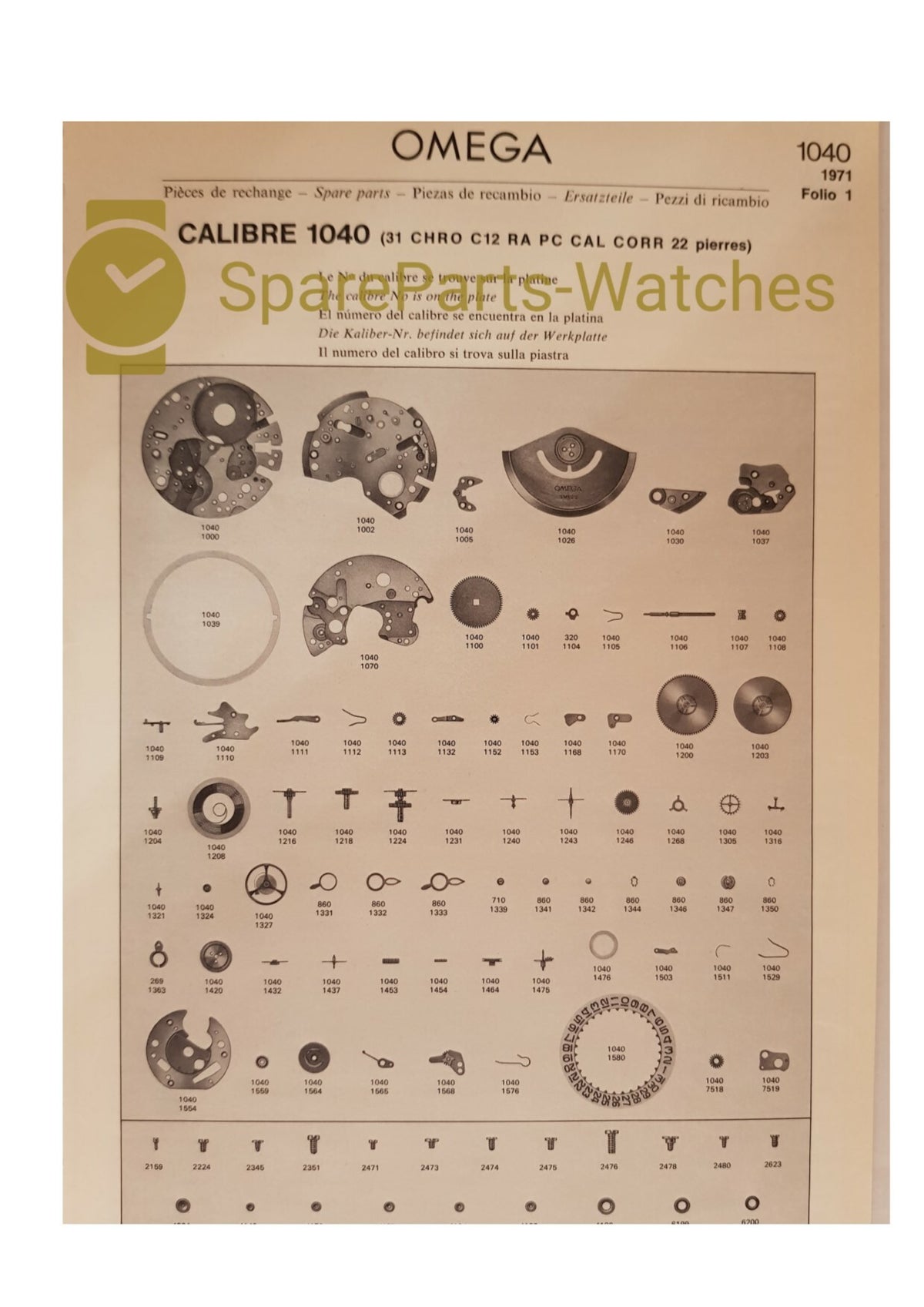Omega 1040 | SpareParts-Watches