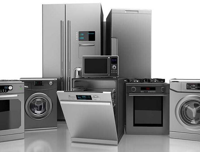 Home appliances including refrigerator,freezer,microwave,washer,dryer,stove,dishwasher,min splits 