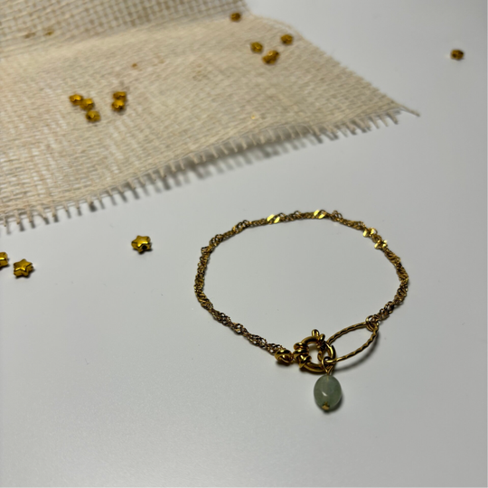Armband - aventurine - ocean green oval