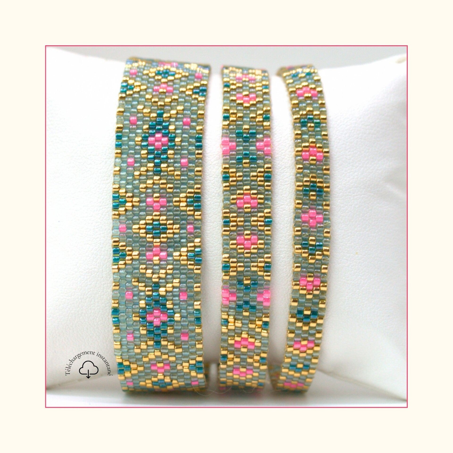 Schéma de manchette en perles  Miyuki Delica "OLAYA"