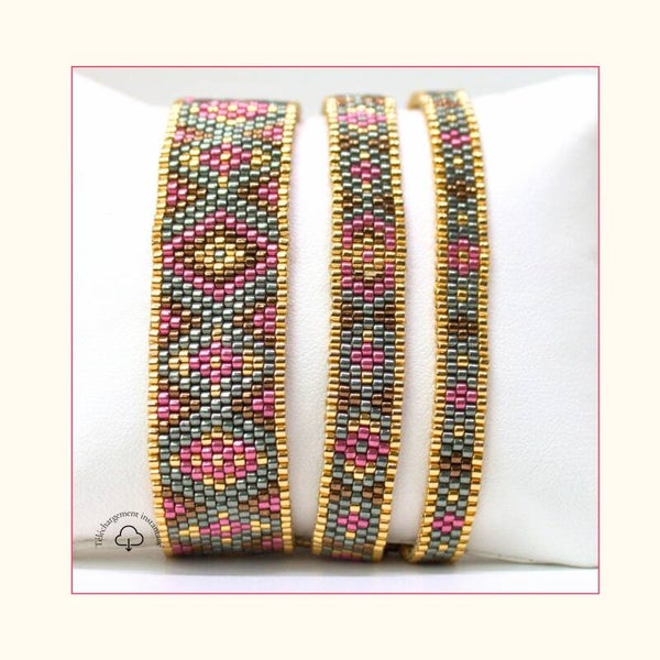 Schéma de manchette en perles Miyuki Delica "LUCIA'