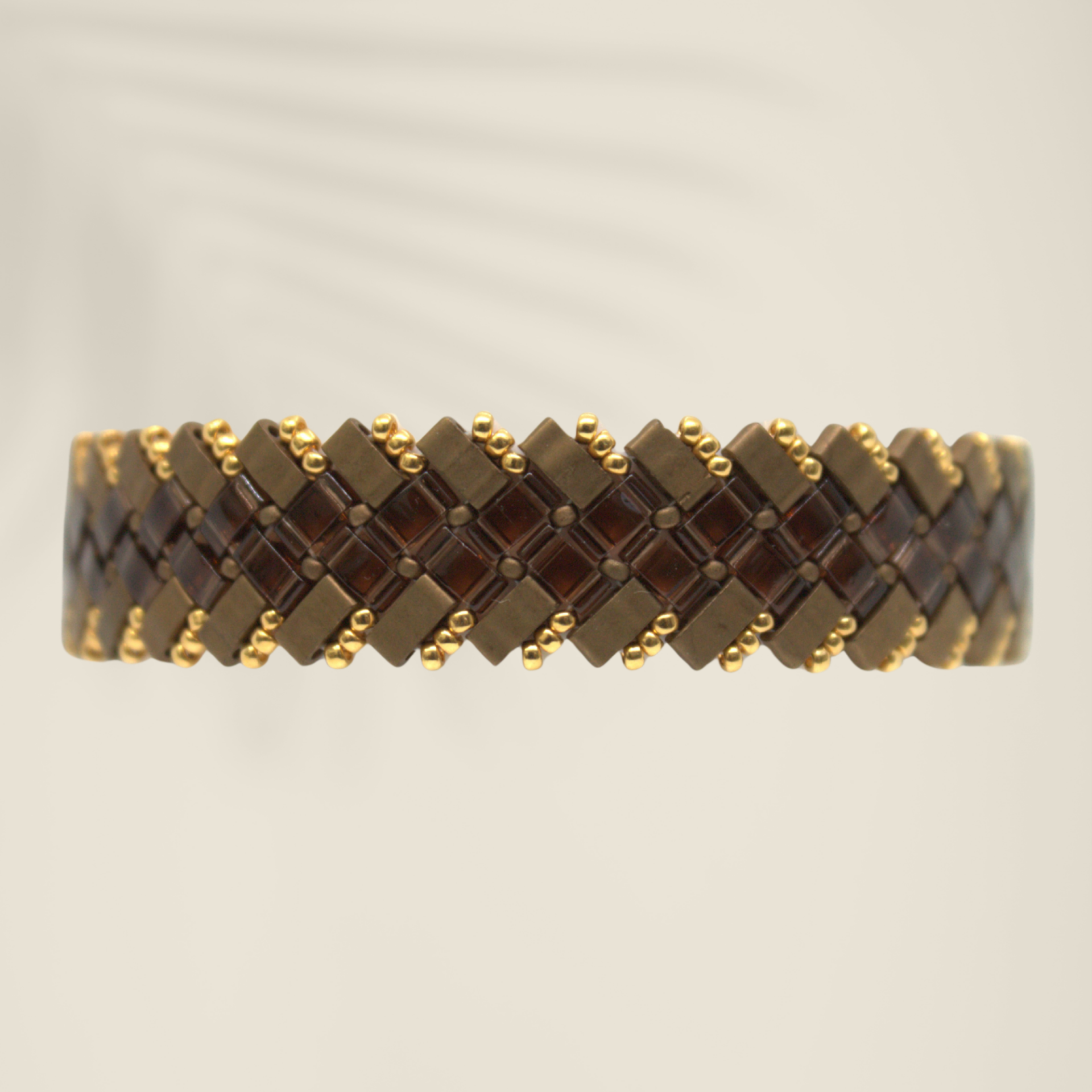 Bracelet deux chevron bronze et brun translucide