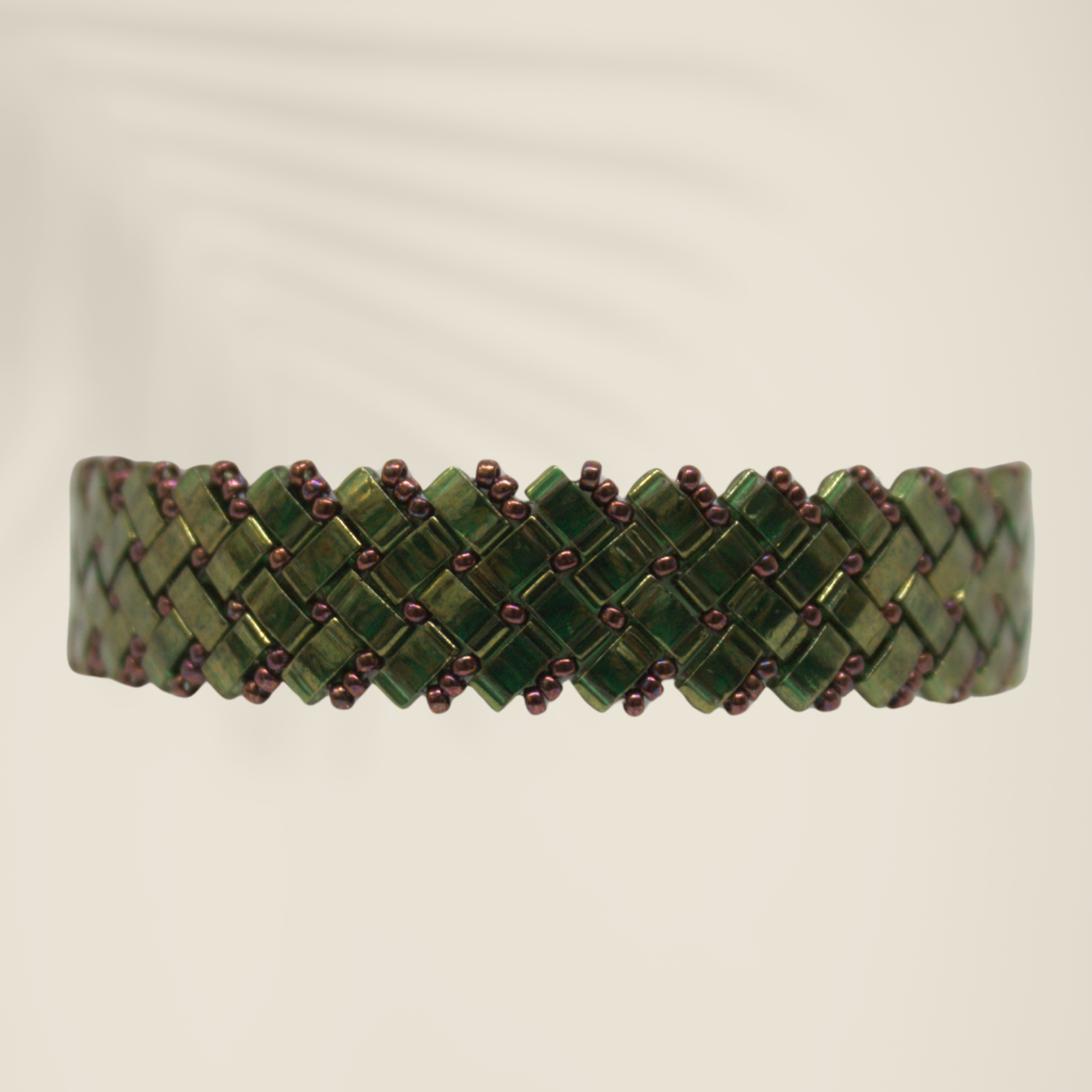 Bracelet deux chevrons olive